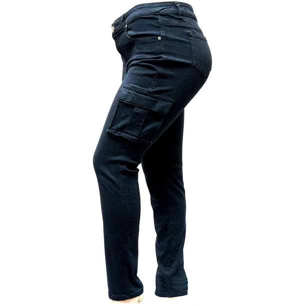 Ladies Slim Leg Black Womens Pants Regular Fit Denim Stretch Jeans 